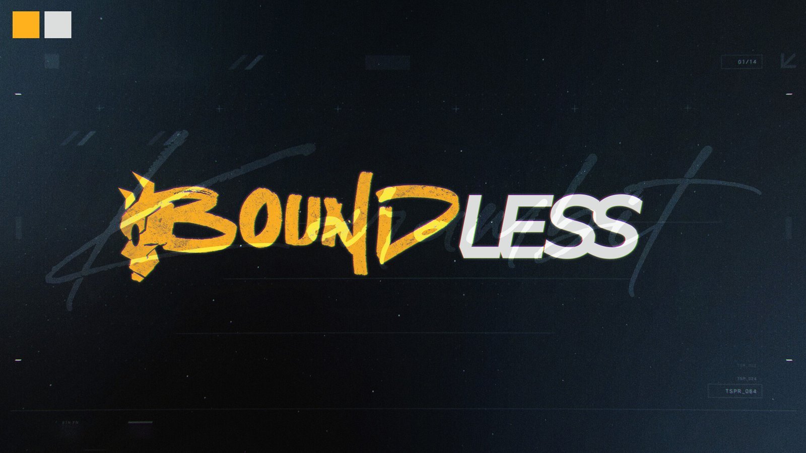 Boundless logo in gold on a dark interface background. Design by Karambit.