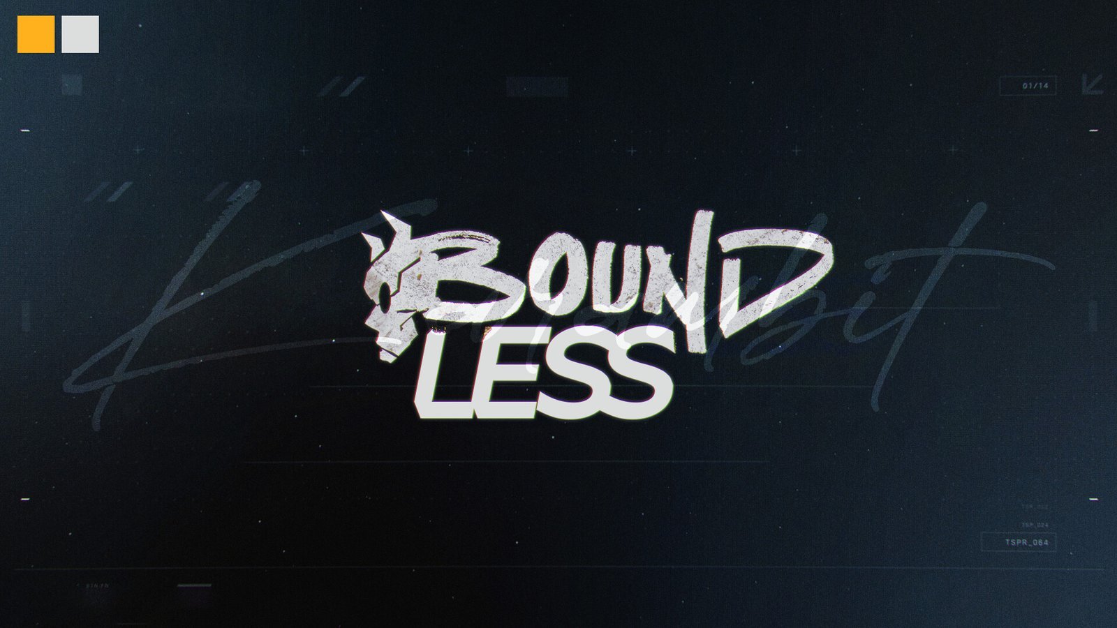 Boundless logo in silver on a dark interface background. Design by Karambit.